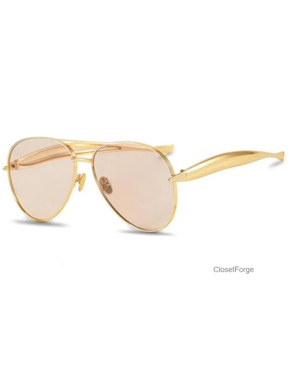 Oversized Aviator Sunglasses Retro Gold Metal Frame UV400